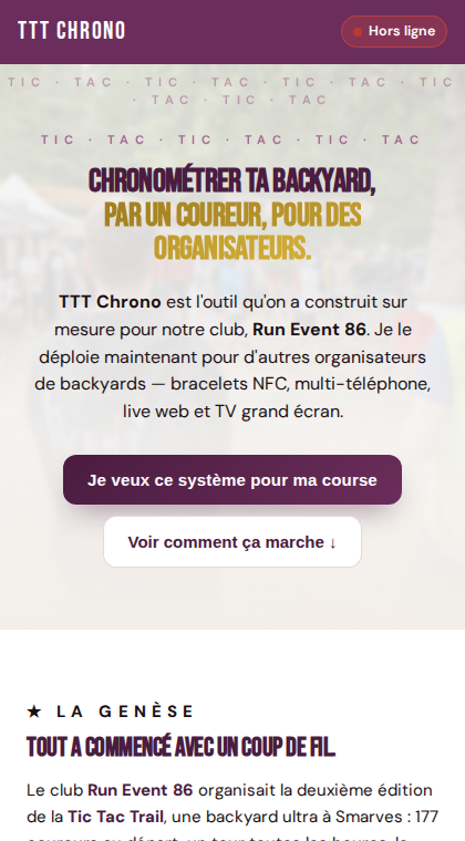 Page d'accueil — pitch & contact