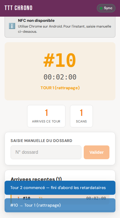 Scan attribué automatiquement au tour précédent